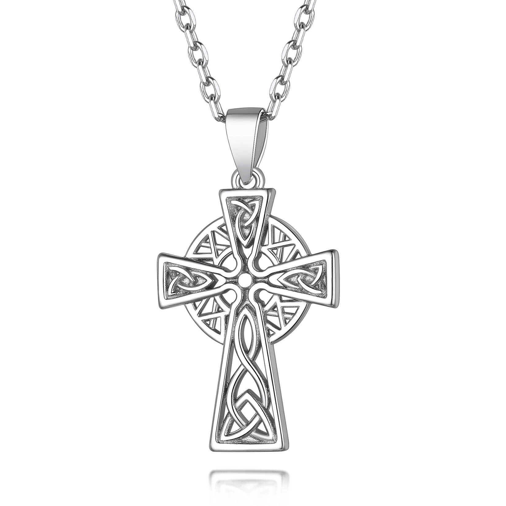Suplight 925 Stelring Silver Celtic Knot Necklace Cross Pendant ...