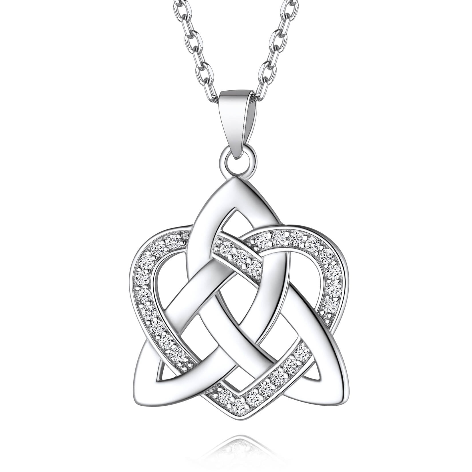 Celtic Heart Platinum Cremation Jewelry - Perfect Memorials