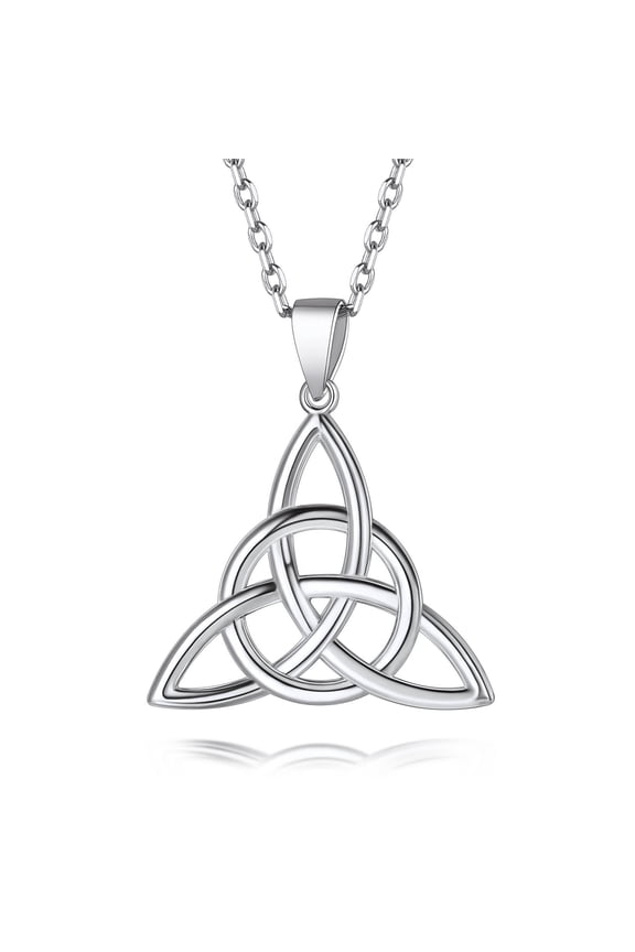 925 Stelring Silver Celtic Knot Necklace Celtic Triangle Necklace Irish Jewelry for Women