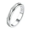 thumbnail image 1 of Suplight 925 Sterling Silver Band Rings 3.5mm Slanted Texture Wedding Engagement Bands for Women Men, 1 of 9