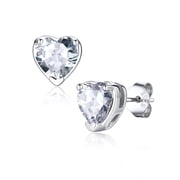 Suplight Heart Earrings for Women 6mm/10mm Birthstone Earrings Valentines Day Jewelry Gift for Women