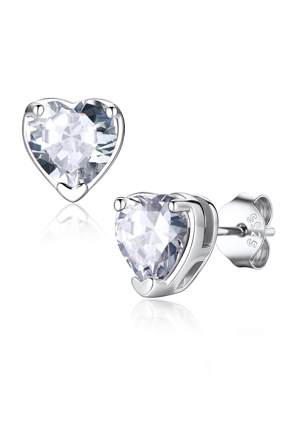 Heart Earrings for Women 6mm/10mm Birthstone Earrings Valentine's Day Jewelry Gift for Women