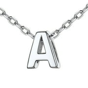Suplight 925 Sterling Silver Dainty Initial A-Z Alphabet Letter Pendant Necklace for Women Girls