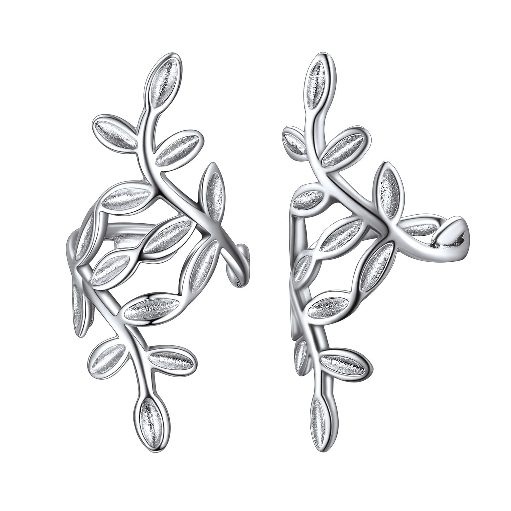 Sterling Silver Ear Cuff Non-Piercing - Sparkling CZ Cartilage Clip Earrings For Women
