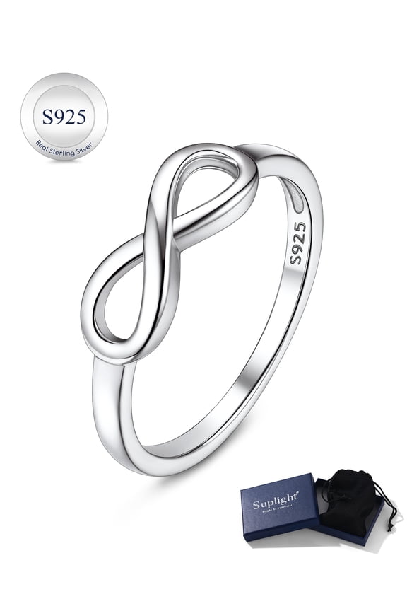 925 Sterling Silver Infinity Knot Rings for Women, Engagement Wedding Dainty Eternity Promise Infinity Band Rings Jewelry Gifts for Daughter Birthday