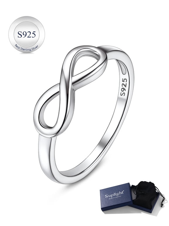 925 Sterling Silver Infinity Knot Rings for Women, Engagement Wedding Dainty Eternity Promise Infinity Band Rings Jewelry Gifts for Daughter Birthday