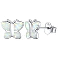 thumbnail image 1 of Suplight 925 Sterling Silver Opal Stone Butterfly Stud Earrings, Dainty Butterfly Earrings for Women, 1 of 9