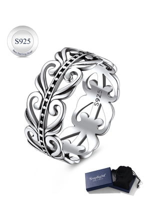 925 Sterling Silver Retroc Celtic Knot Band Ring 8mm Irish Celtic Finger Ring for Women Men