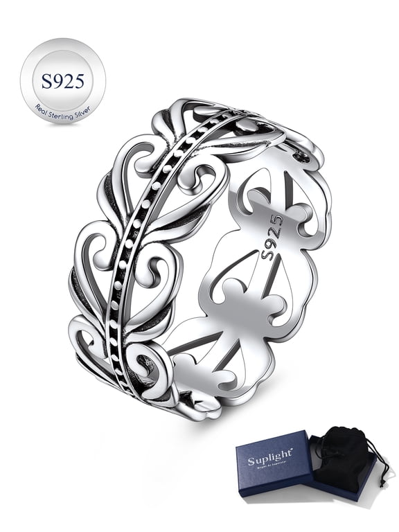 925 Sterling Silver Retroc Celtic Knot Band Ring 8mm Irish Celtic Finger Ring for Women Men