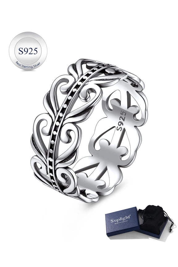 925 Sterling Silver Retroc Celtic Knot Band Ring 8mm Irish Celtic Finger Ring for Women Men
