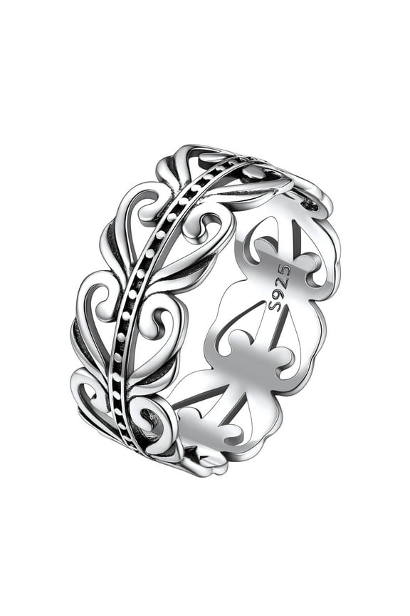 925 Sterling Silver Retroc Celtic Knot Band Ring 8mm Irish Celtic Finger Ring for Women Men