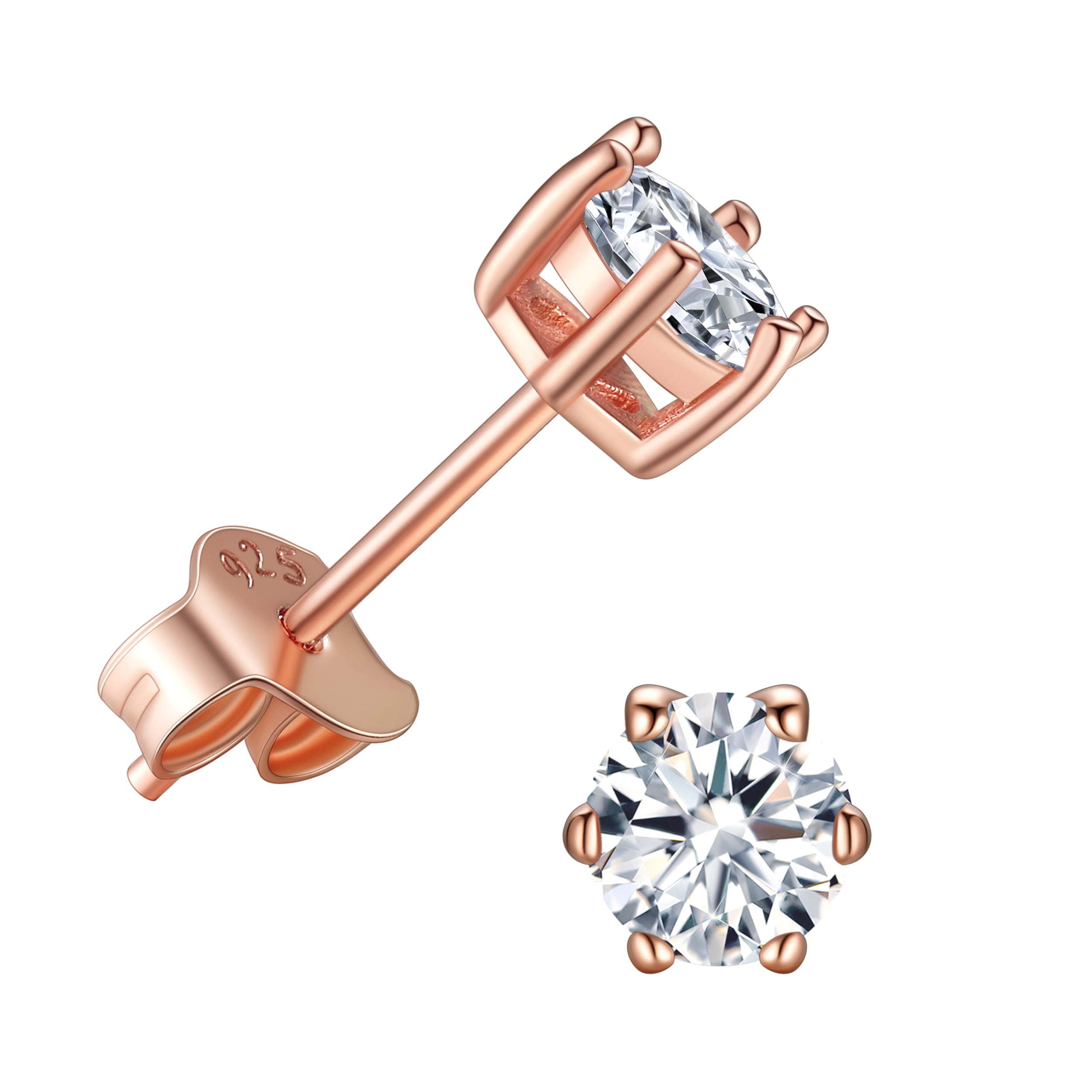 Rose gold plated Black CZ studs Rose gold plated Black CZ studs