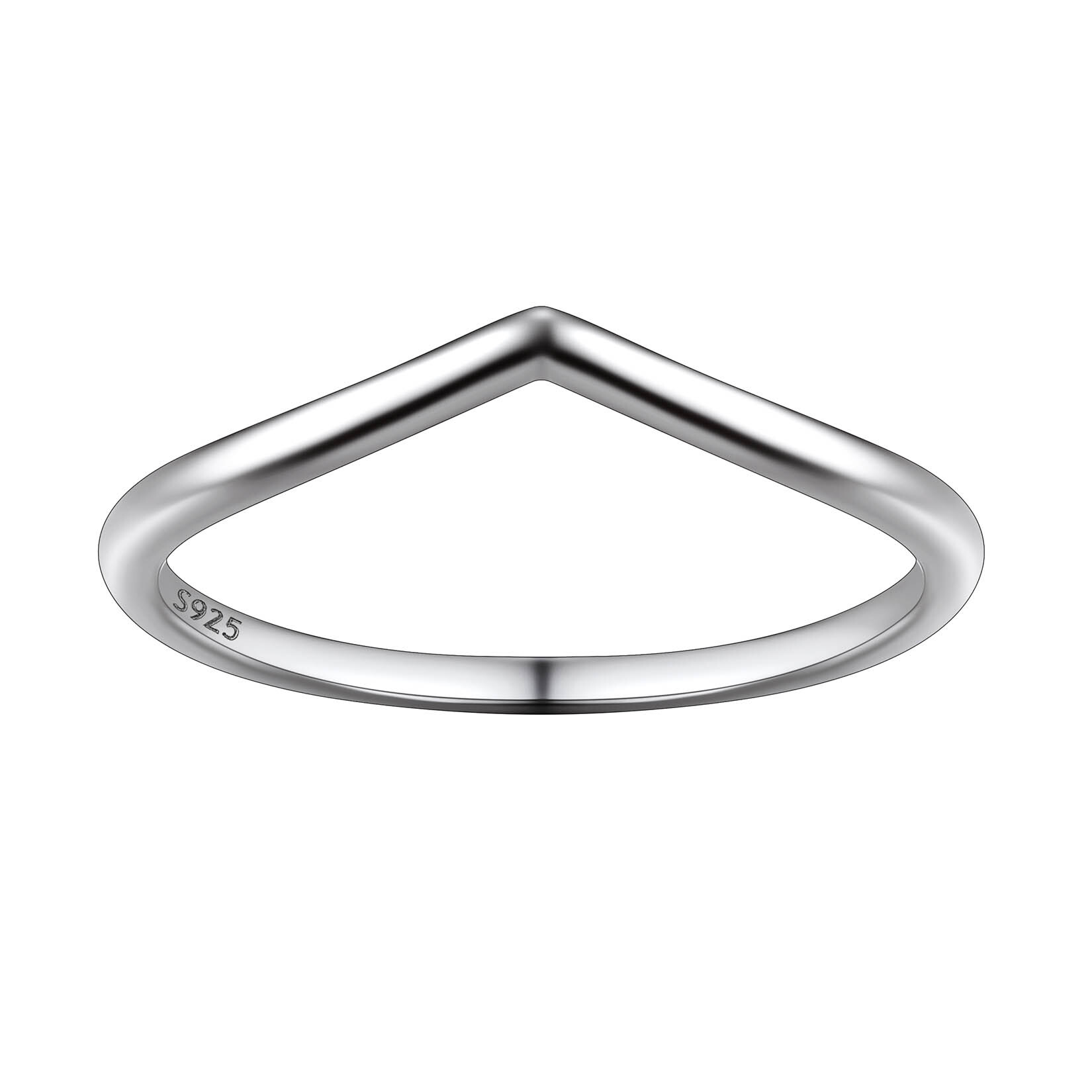Anello Wishbone A Forcella In Argento 925 Sterling – Fatto A Mano, Larghezza 3.5 Mm, Disponibile In Tutte Le Taglie (J - Z+3)
