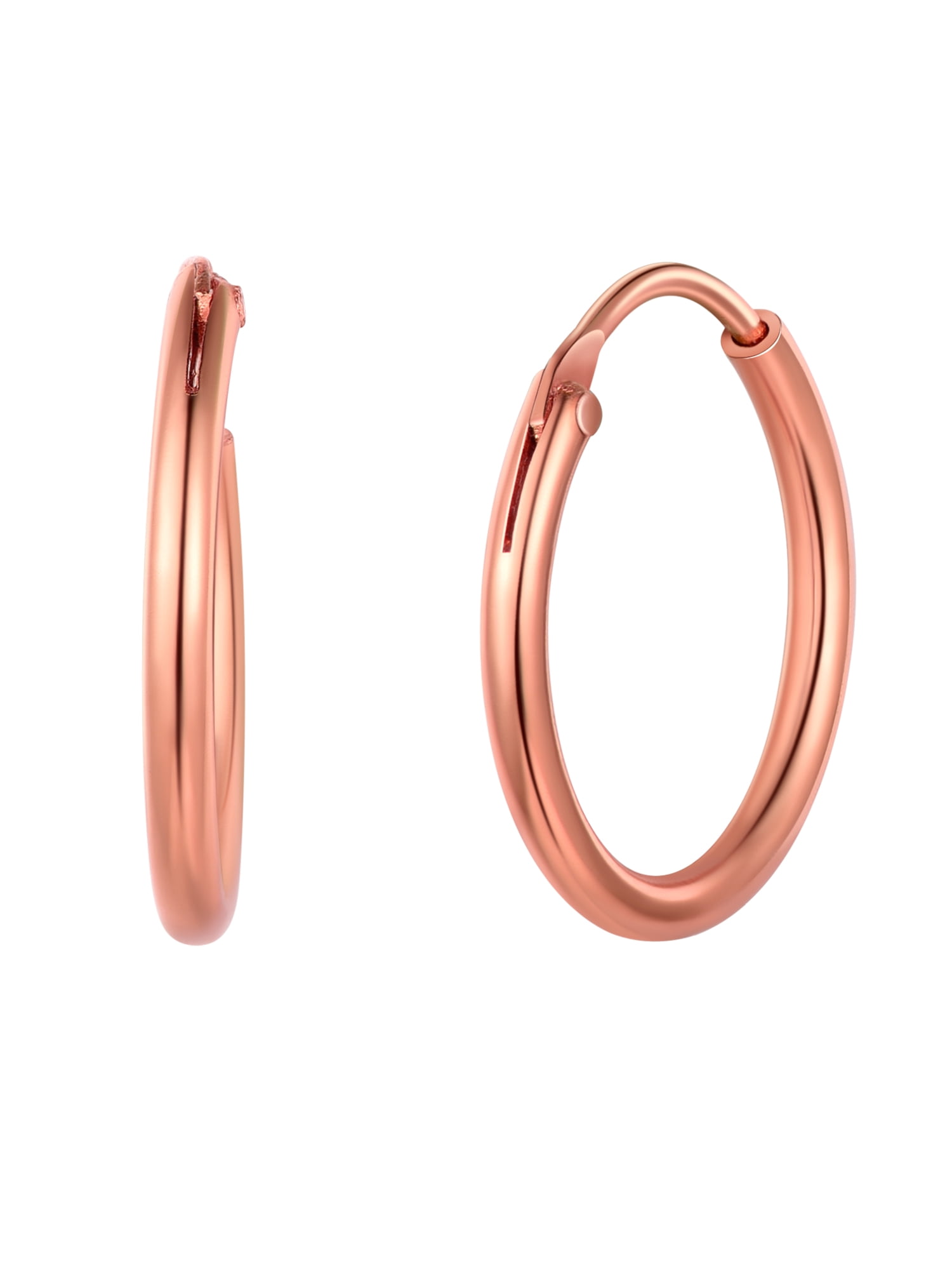 Suplight 925 Sterling Silver Women Silver Earrings Small Large Thin Endless Hoop Earrings 15/20/30/50/70mm