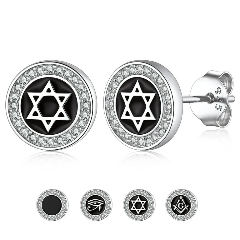 Sterling Silver Ear Studs - Star of David Sterling Silver Ear Studs - Star of David