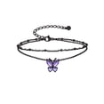 thumbnail image 1 of Suplight Black Butterfly Anklets for Women Stainless Steel Dainty Layered Waterproof June Alexandrite Birthstone Bead Foot Chain Ankle Bracelets Beach Foot Jewelry Gifts for Sister Friends, 1 of 6