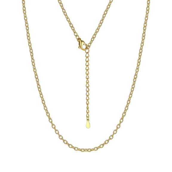 Suplight Chain for Women Thin Sturdy 2mm Rolo Cable Chain for Pendants 16"-18" Stainless Steel