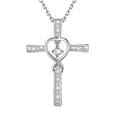 thumbnail image 1 of Suplight Cross Necklace for Women, Shiny Synthetic Diamond Crystal CZ Heart Inifinity Cross Pendant Necklace, Hypoallergenic Jewelry Gift for Wife Girlfriend Birthday Anniversary Valentines, 1 of 7