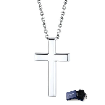 Suplight Cross Necklaces for Women, 925 Sterling Silver Faith Pendant Jewelry Gift for Women