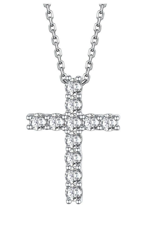 Cross Necklaces for Women, 925 Sterling Silver Faith Pendant with Cubic Zirconia, Jewelry Gift for Women
