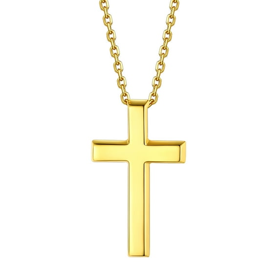 Suplight Cross Necklaces for Women, Gold Plated Sterling Silver Faith Pendant Jewelry Gift for Women