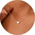 thumbnail image 1 of Suplight Dainty 925 Stelring Silver Heart Shape Necklace Jewelry for Women Girlfriend, 1 of 7