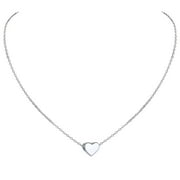 Suplight Dainty 925 Stelring Silver Heart Shape Necklace Jewelry for Women Girls