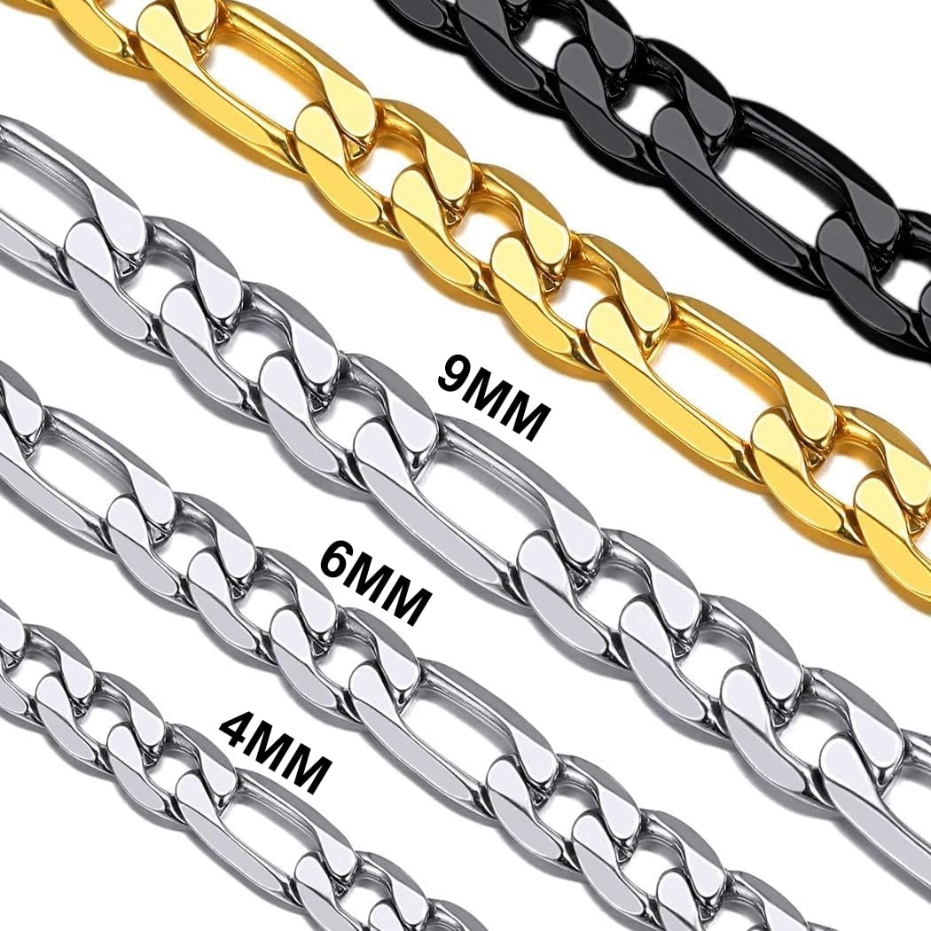 Suplight Figaro Chain Stainless Steel For Men 4MM 6MM 26 Inch ...