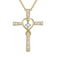 thumbnail image 1 of Suplight Heart Inifinity Cross Necklace for Women, Shiny 14K Gold Plated Synthetic Diamond Crystal CZ Necklace, Hypoallergenic Jewelry Gift for Mom Daughter Birthday Mothers Day Christmas, 1 of 7