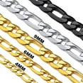 thumbnail image 1 of Suplight Necklace for Men Women Gold Plated Figaro Chain Stainless Steel Figaro Link Chain Necklace, 1 of 10
