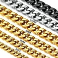 thumbnail image 1 of Suplight Mens Hip Hop Necklace 12mm Miami Unisex Curb Cuban Link Chain，316L Stainless Steel, 1 of 9