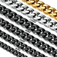 thumbnail image 1 of Suplight Mens Hip Hop Necklace 3mm Miami Unisex Curb Cuban Link Chain，316L Stainless Steel, 1 of 9