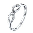 thumbnail image 1 of Suplight Silver Infinity Knot Rings, Engagement Wedding Cubic Zirconia Infinity Band Rings for Women, 1 of 10