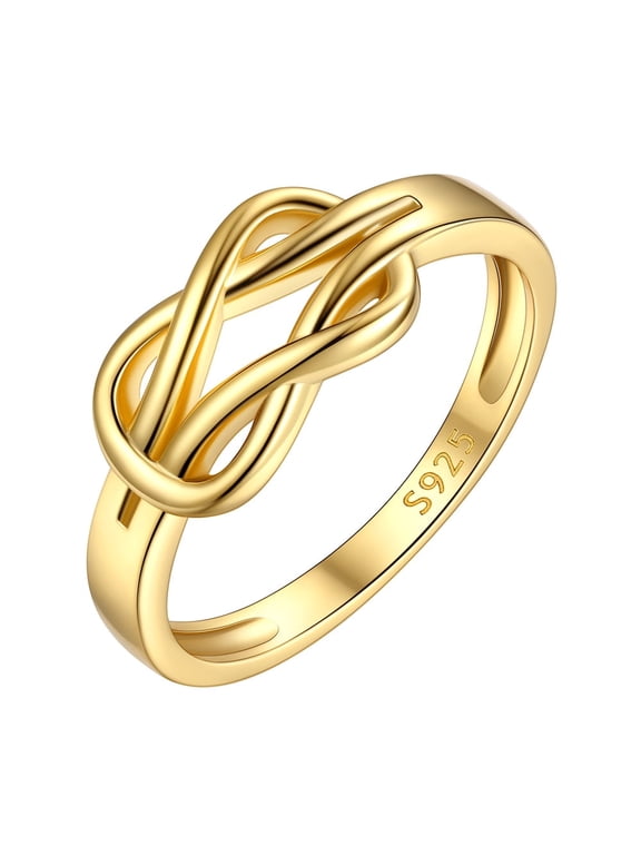 Sterling Silver Love Shape Knot Ring for Women Promise Stackable Rings Bands Jewelry Gift for Mother