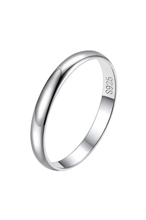 Sterling Silver Rings for Women Simple Plain Band Rings Stacking Ring for Women Men