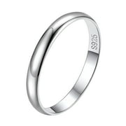 Suplight Sterling Silver Rings for Women Simple Plain Band Rings Stacking Ring for Women Men