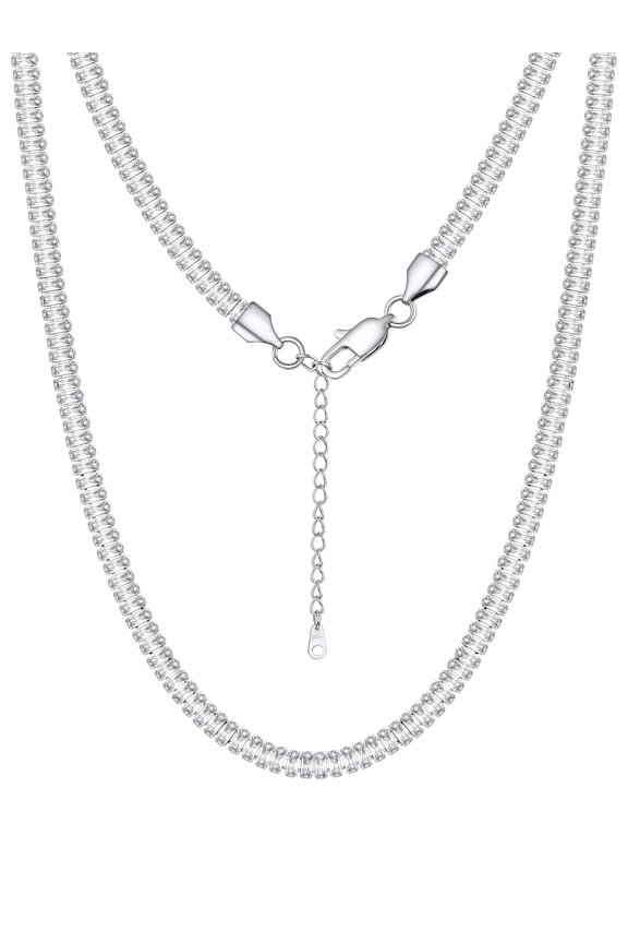 Tennis Necklaces for Women, Stainless Steel Silver 14" Choker Link Chain, Sparkling White Cubic Zirconia Elegant Adjustable Bling Jewelry Gifts for Wife Girlfriend Valentine's Day