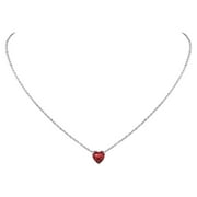 Suplight Women 925 Sterling Silver Birthstone Love Heart Necklace, Birthday Valentines Gift
