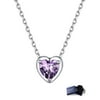 Pattern: 01.Pendant-Heart, Birthstone: February - Amethyst