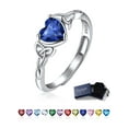 thumbnail image 1 of Suplight Women Silver Ring 925 Sterling Silver Celtic Knot Love Heart Birthstone Engagement Ring, 1 of 8