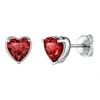 Pattern: 02.Earrings-Heart, Birthstone: January - Garnet