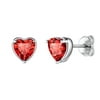 Pattern: 02.Earrings-Heart, Birthstone: July - Ruby