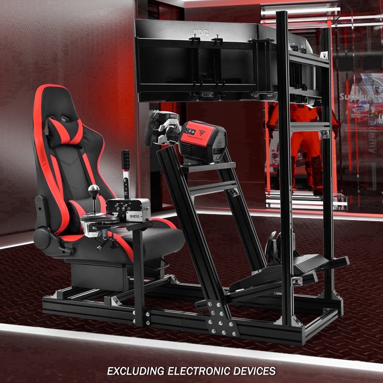 Supllueer 4080 Aluminum Alloy Racing Simulator Cockpit with TV Mount ...