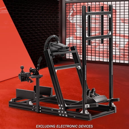 Supllueer 4080 Aluminum F1 Pro Gaming Racing Simulator Cockpit With Black Seat Fit Logitech G920 Thrustmaster Fanatec.Excluding electronic devices