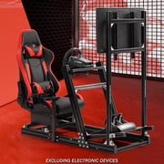 Supllueer 4080 Aluminum F1 Racing Simulator Cockpit With Monitor Stand & Red Seat Fit Logitech G923 Thrustmaster Fanatec.Excluding electronic devices