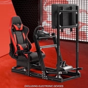 Supllueer 4080 Aluminum F1 Racing Simulator Cockpit With Monitor Stand & Red Seat Fits Logitech G923 Thrustmaster Fanatec.Excluding electronic devices