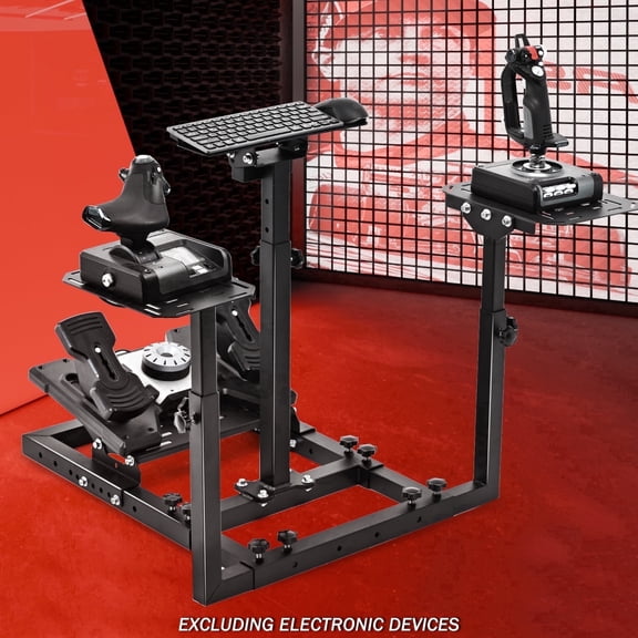 Supllueer Flight Simulator Racing Wheel Stand Cockpit with Triple Multiple Shift Lever Panels Fit Logitech X52 PRO Thrustmaster