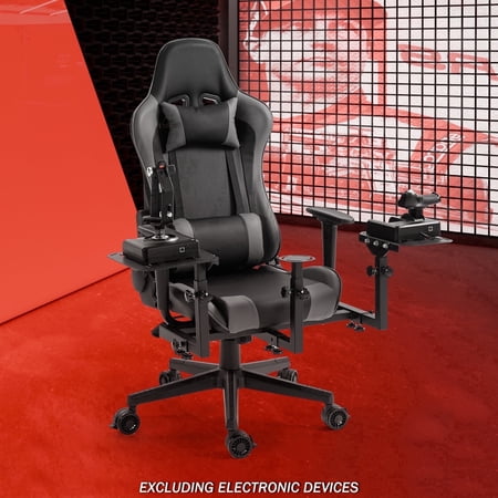 Supllueer Flight Simulator Cockpit Stand With Gaming Gray Seat Fits Thrustmaster A10C Hotas Warthog Logitech X52.Excluding electronic devices