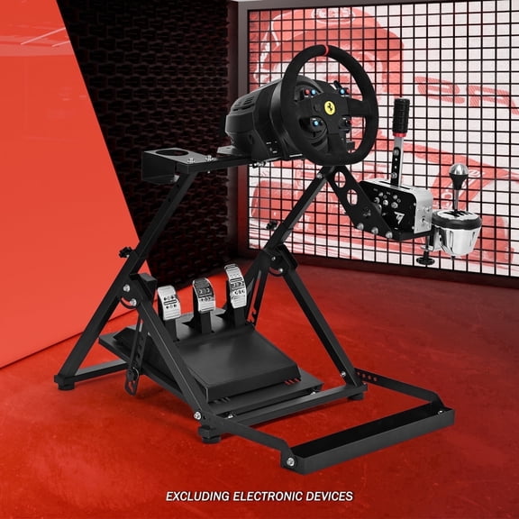 Supllueer Racing Wheel Stand Simulator Cockpit Foldable with Seat Slot & Water Cup Holder Fits Logitech G920 Thrustmaster.Excluding electronic devices