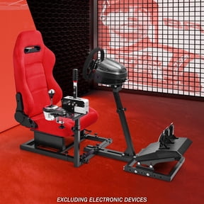 Supllueer Multi-functional Racing Simulator Cockpit with Suede Seat For Logitech G29 G920 for Fanatec Adjustable Racing Wheel Stand Without Steering Wheel Pedal Shifter